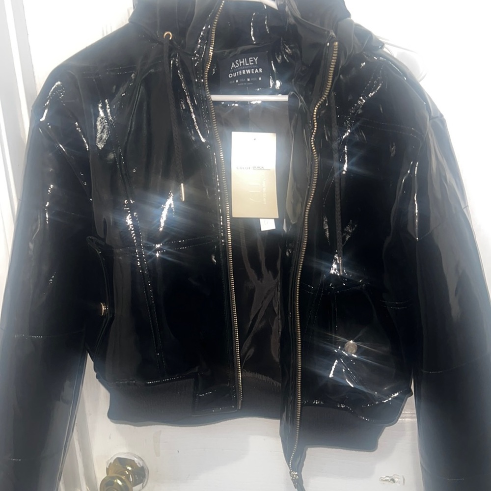 Black leather coat